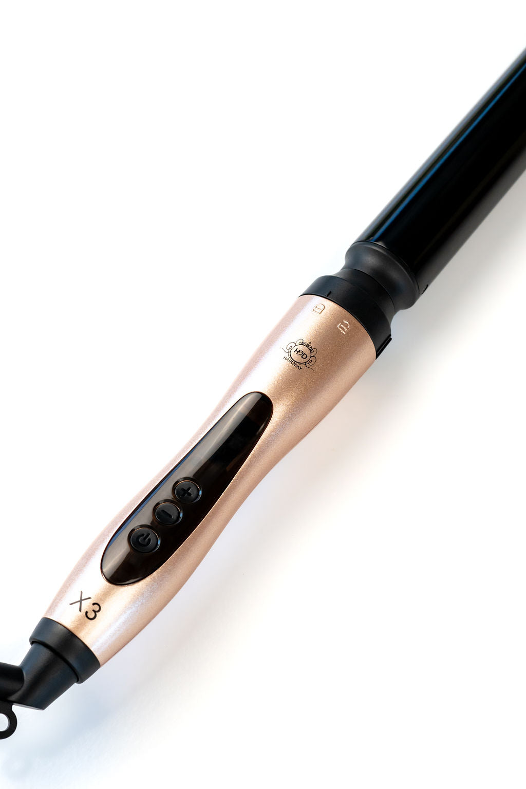 H2D curling wand LCD temperature display close-up